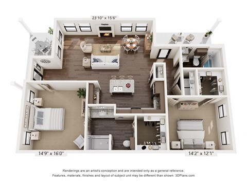 C1328 one bedroom floor plan is shown in this image